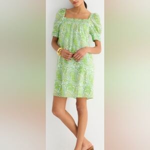EUC....J. Crew SZ 100% Organic Cotton Citrus Paisley Mini Dress Size XS